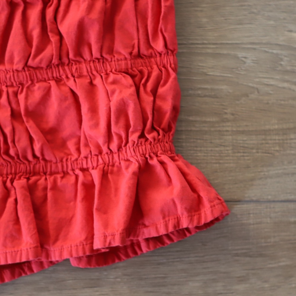 Madison Mathews Red Ruffled Short Sleeve Top - Picture 4 of 6